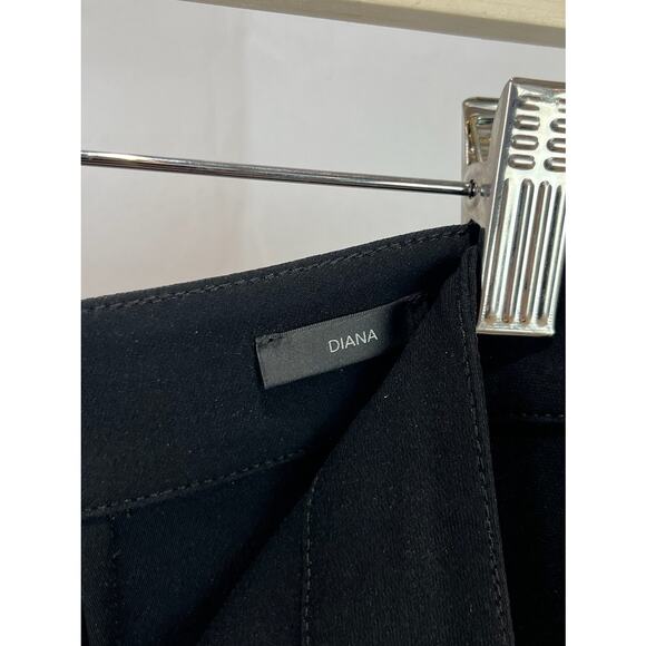 ST. JOHN CAVIAR Size 14 Diana Wide Leg Ankle Pants Flat Front USA Black - Picture 4 of 8